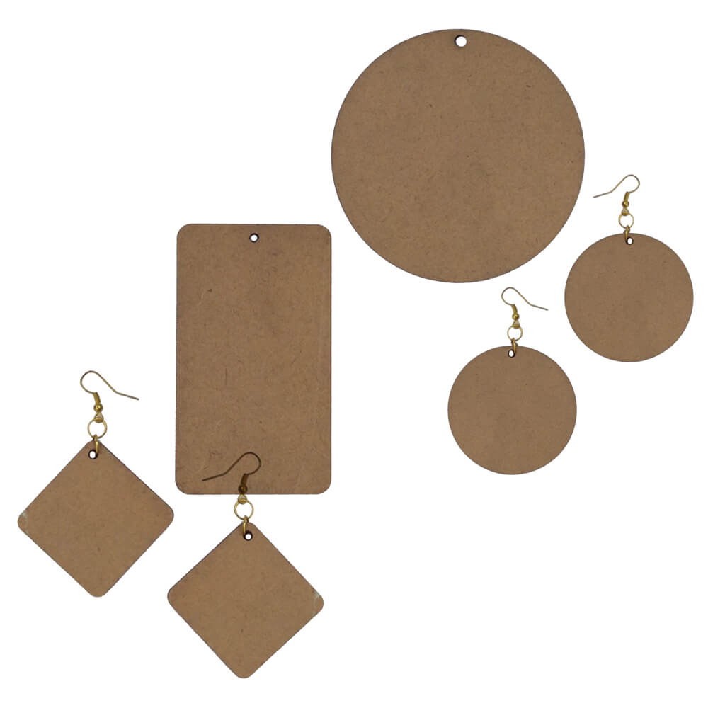 MDF Round and Rectangle Jewellery Set of 25 